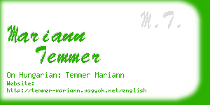 mariann temmer business card